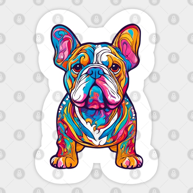 Psychedelic French Bulldog Sticker by Doodle and Things